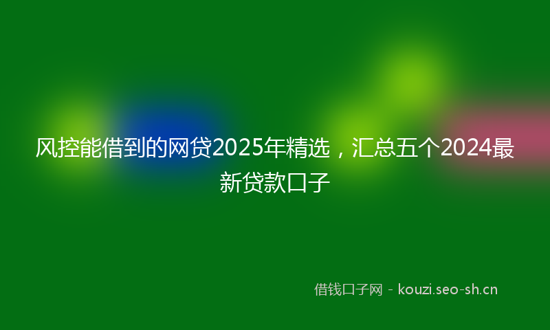 风控能借到的网贷2025年精选，汇总五个2024最新贷款口子