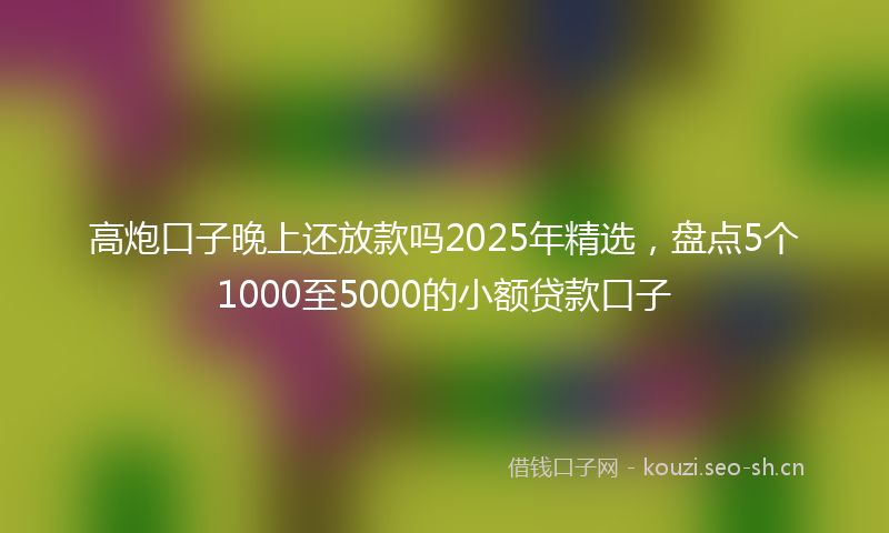 高炮口子晚上还放款吗2025年精选，盘点5个1000至5000的小额贷款口子