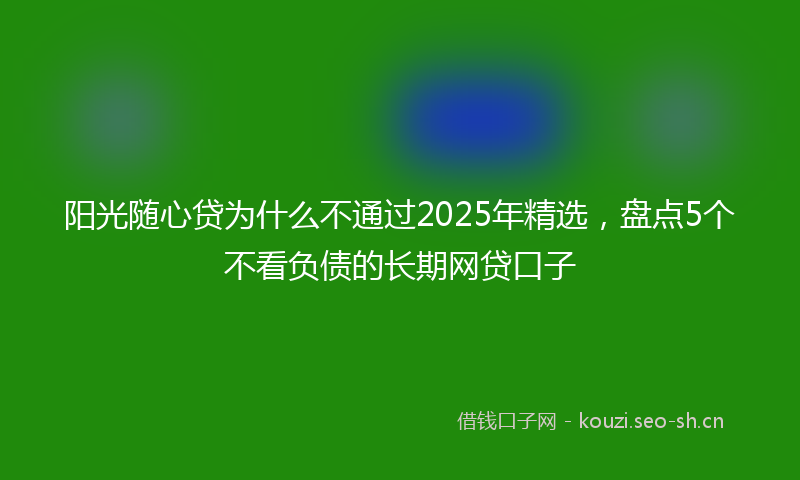 阳光随心贷为什么不通过2025年精选，盘点5个不看负债的长期网贷口子