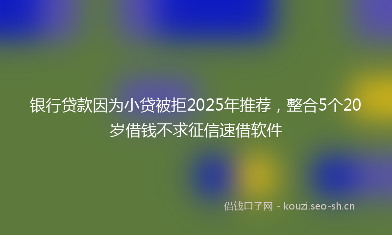 银行贷款因为小贷被拒2025年推荐，整合5个20岁借钱不求征信速借软件