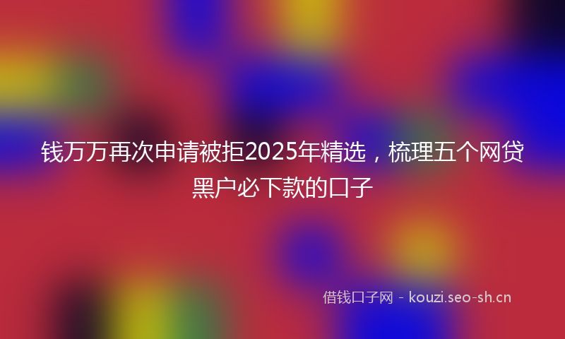 钱万万再次申请被拒2025年精选,梳理五个网贷黑户必下款的口子