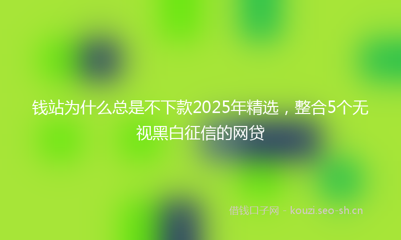 钱站为什么总是不下款2025年精选，整合5个无视黑白征信的网贷