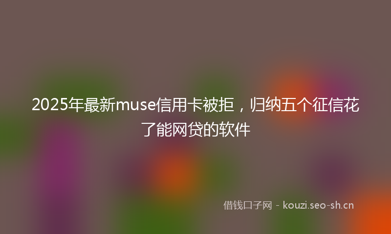 2025年最新muse信用卡被拒，归纳五个征信花了能网贷的软件