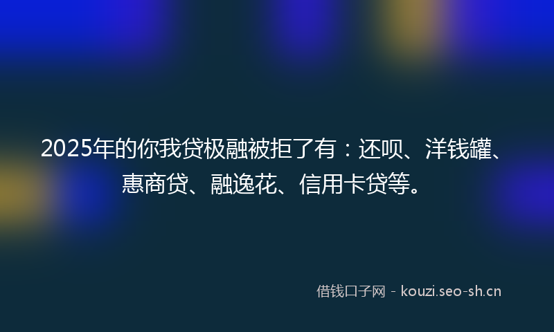 2025年的你我贷极融被拒了有：还呗、洋钱罐、惠商贷、融逸花、信用卡贷等。