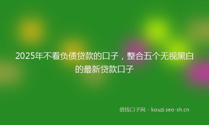 2025年不看负债贷款的口子，整合五个无视黑白的最新贷款口子