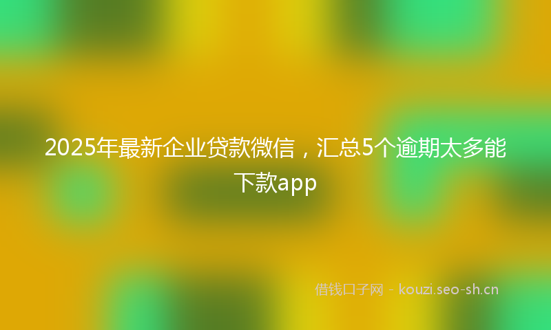 2025年最新企业贷款微信，汇总5个逾期太多能下款app