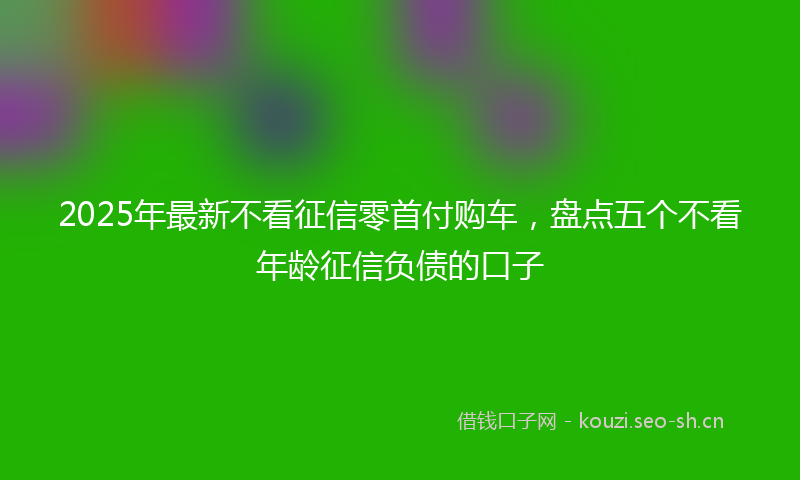 2025年最新不看征信零首付购车，盘点五个不看年龄征信负债的口子