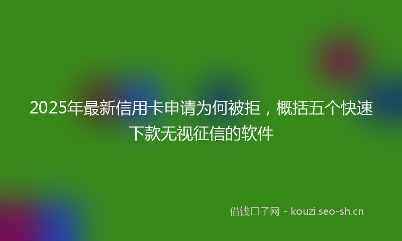 2025年最新信用卡申请为何被拒，概括五个快速下款无视征信的软件