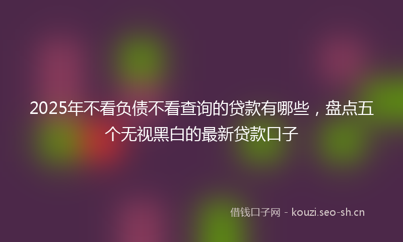 2025年不看负债不看查询的贷款有哪些，盘点五个无视黑白的最新贷款口子