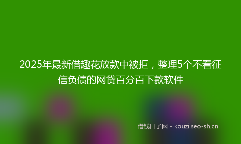2025年最新借趣花放款中被拒，整理5个不看征信负债的网贷百分百下款软件