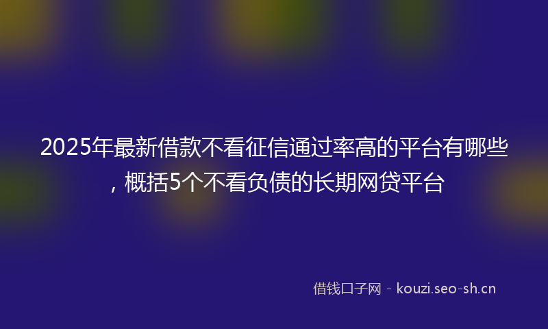 2025年最新借款不看征信通过率高的平台有哪些，概括5个不看负债的长期网贷平台