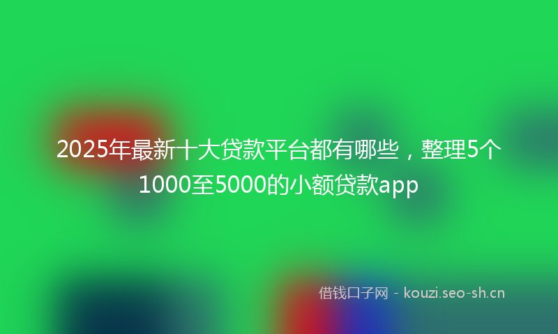 2025年最新十大贷款平台都有哪些，整理5个1000至5000的小额贷款app
