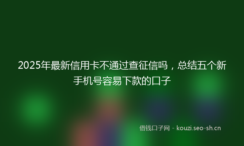 2025年最新信用卡不通过查征信吗,总结五个新手机号容易下款的口子