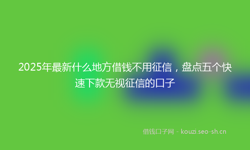 2025年最新什么地方借钱不用征信，盘点五个快速下款无视征信的口子