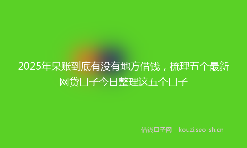 2025年呆账到底有没有地方借钱，梳理五个最新网贷口子今日整理这五个口子