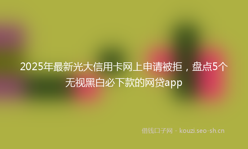 2025年最新光大信用卡网上申请被拒，盘点5个无视黑白必下款的网贷app