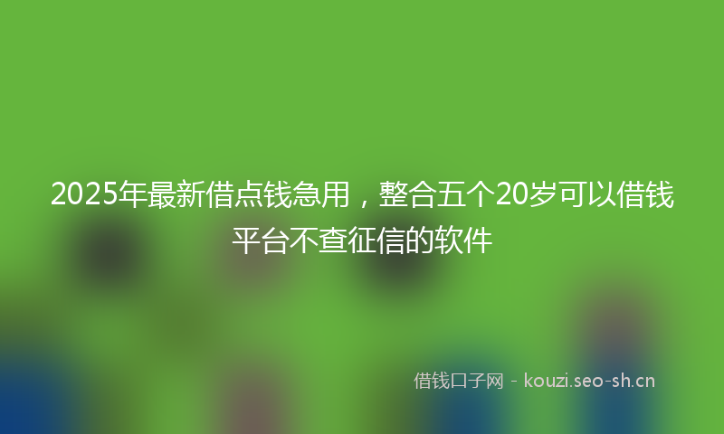 2025年最新借点钱急用，整合五个20岁可以借钱平台不查征信的软件