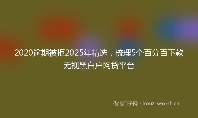 2020逾期被拒2025年精选，梳理5个百分百下款无视黑白户网贷平台
