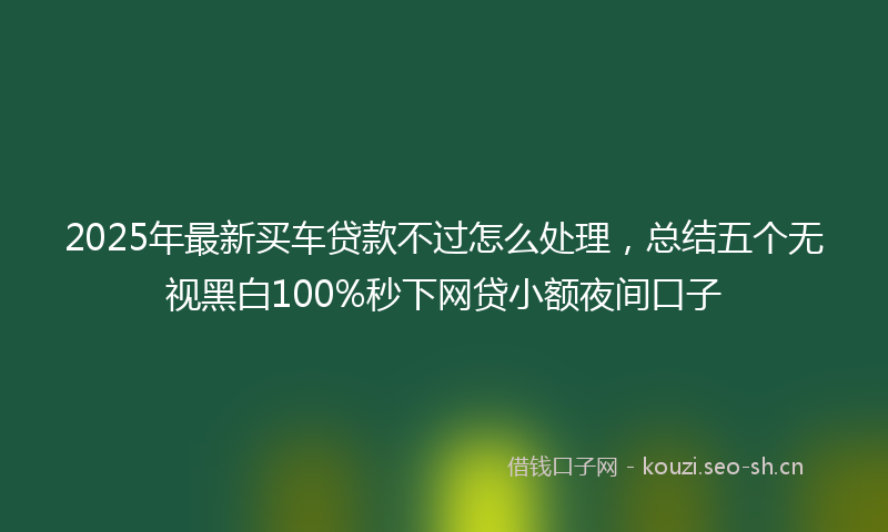 2025年最新买车贷款不过怎么处理，总结五个无视黑白100%秒下网贷小额夜间口子