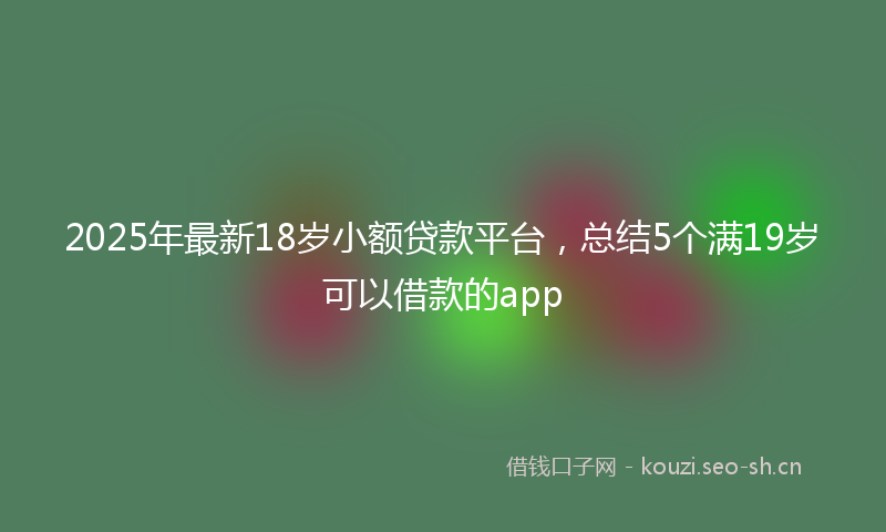 2025年最新18岁小额贷款平台，总结5个满19岁可以借款的app