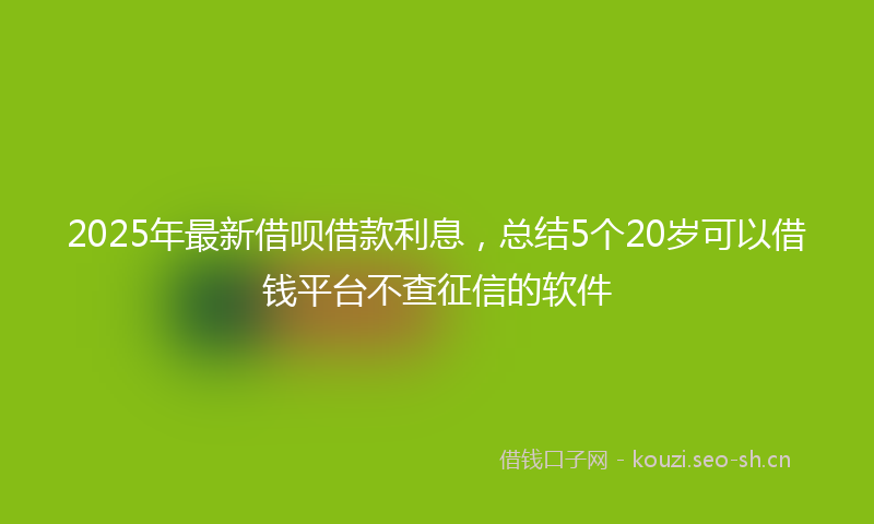 2025年最新借呗借款利息,总结5个20岁可以借钱平台不查征信的软件