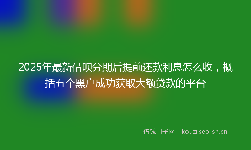 2025年最新借呗分期后提前还款利息怎么收，概括五个黑户成功获取大额贷款的平台