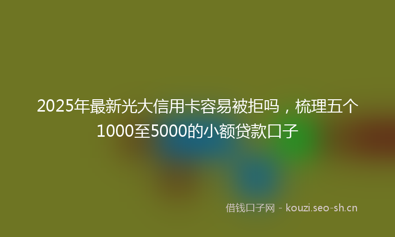 2025年最新光大信用卡容易被拒吗，梳理五个1000至5000的小额贷款口子
