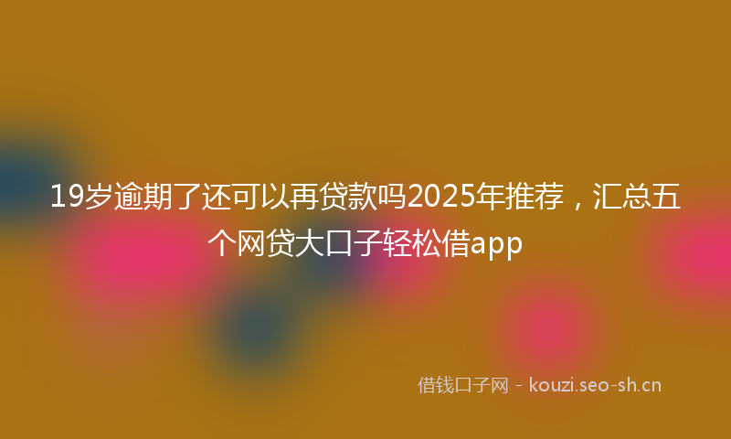 19岁逾期了还可以再贷款吗2025年推荐，汇总五个网贷大口子轻松借app