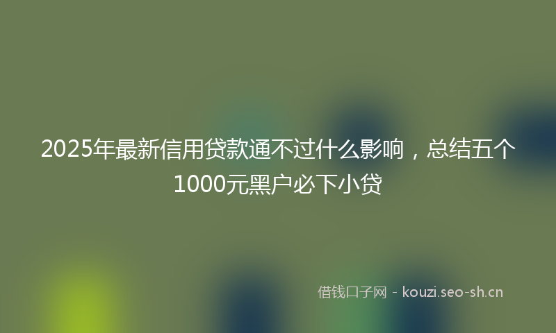 2025年最新信用贷款通不过什么影响，总结五个1000元黑户必下小贷