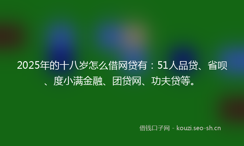 2025年的十八岁怎么借网贷有：51人品贷、省呗、度小满金融、团贷网、功夫贷等。