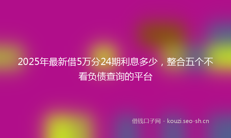 2025年最新借5万分24期利息多少，整合五个不看负债查询的平台