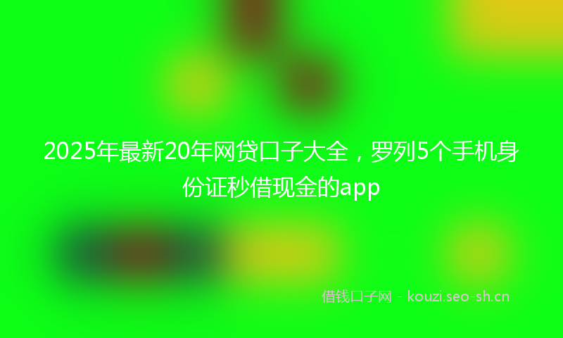 2025年最新20年网贷口子大全，罗列5个手机身份证秒借现金的app
