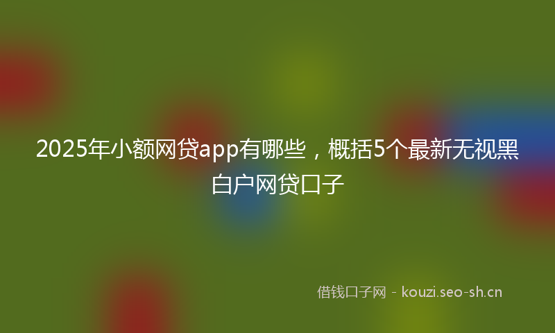 2025年小额网贷app有哪些，概括5个最新无视黑白户网贷口子
