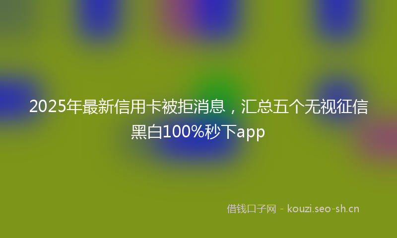2025年最新信用卡被拒消息，汇总五个无视征信黑白100%秒下app