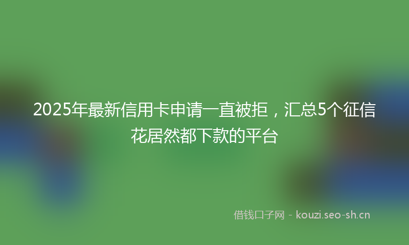 2025年最新信用卡申请一直被拒，汇总5个征信花居然都下款的平台