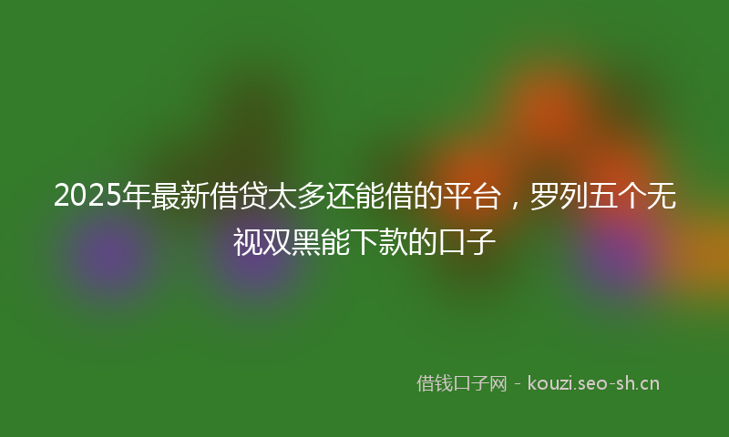 2025年最新借贷太多还能借的平台，罗列五个无视双黑能下款的口子