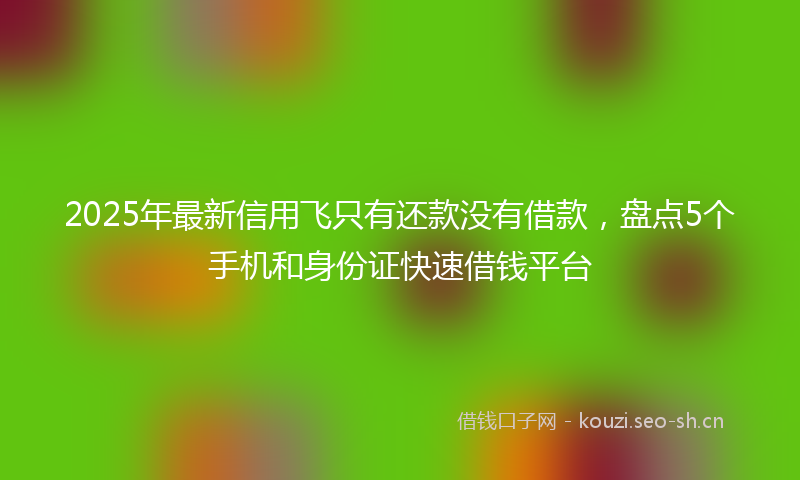 2025年最新信用飞只有还款没有借款,盘点5个手机和身份证快速借钱平台