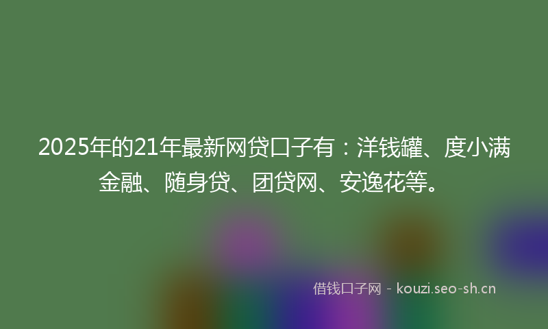 2025年的21年最新网贷口子有：洋钱罐、度小满金融、随身贷、团贷网、安逸花等。