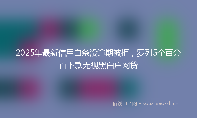 2025年最新信用白条没逾期被拒，罗列5个百分百下款无视黑白户网贷