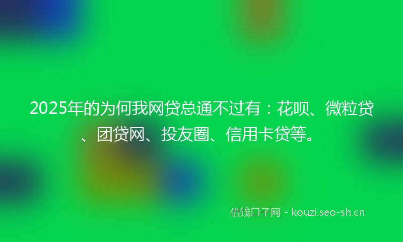 2025年的为何我网贷总通不过有：花呗、微粒贷、团贷网、投友圈、信用卡贷等。