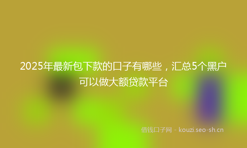 2025年最新包下款的口子有哪些，汇总5个黑户可以做大额贷款平台