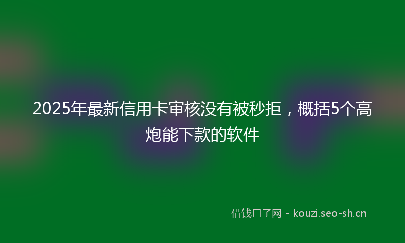 2025年最新信用卡审核没有被秒拒，概括5个高炮能下款的软件