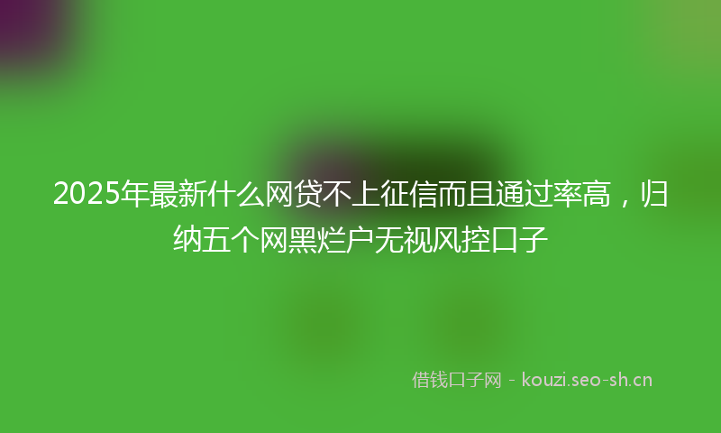 2025年最新什么网贷不上征信而且通过率高，归纳五个网黑烂户无视风控口子