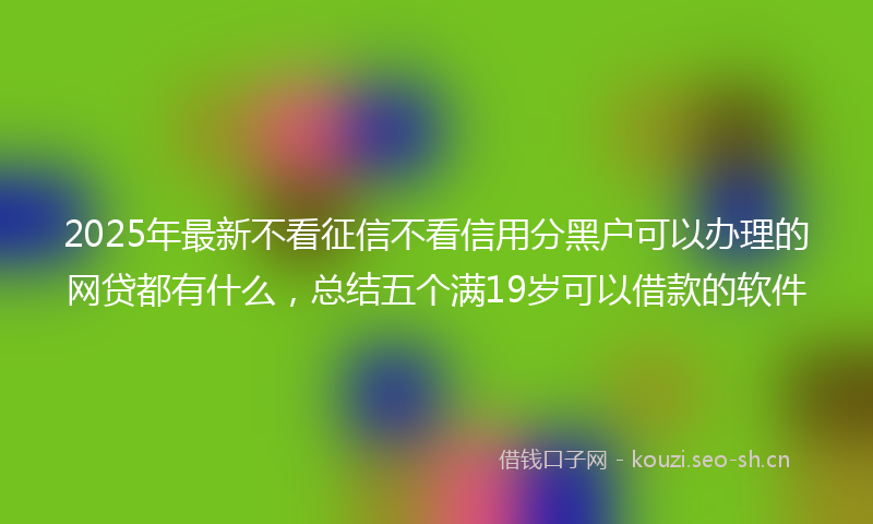2025年最新不看征信不看信用分黑户可以办理的网贷都有什么，总结五个满19岁可以借款的软件