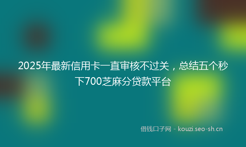 2025年最新信用卡一直审核不过关,总结五个秒下700芝麻分贷款平台