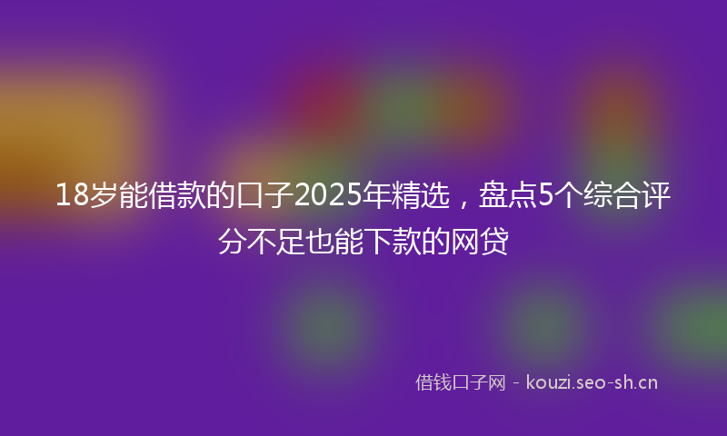 18岁能借款的口子2025年精选，盘点5个综合评分不足也能下款的网贷