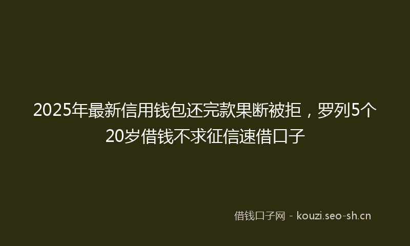 2025年最新信用钱包还完款果断被拒，罗列5个20岁借钱不求征信速借口子