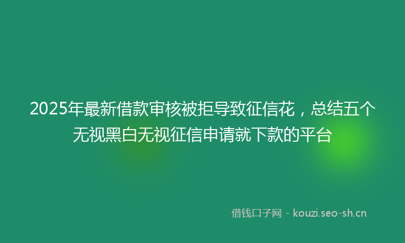 2025年最新借款审核被拒导致征信花，总结五个无视黑白无视征信申请就下款的平台