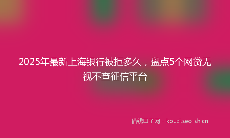2025年最新上海银行被拒多久，盘点5个网贷无视不查征信平台