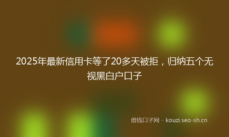 2025年最新信用卡等了20多天被拒，归纳五个无视黑白户口子